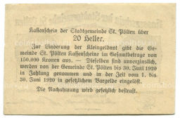 10 геллеров 1919 года Австрия Сен-Пёлтен (нотгельд)