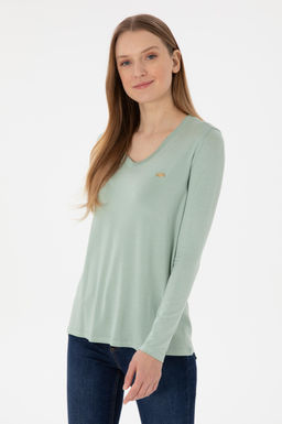 Kad_n Su Ye_ili Sweatshirt Sepette S_rpriz _ndirim