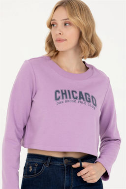 U. S. Polo Assn Женский сиреневый свитшот с круглым вырезом - U.s. polo assn фото 8