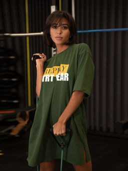 Удлиненная футболка Top.843 хаки