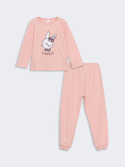 Bisiklet Yaka Bask?l? K?z Bebek Pijama Tak?m