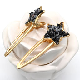 Заколка зажим Звезда с турмалином 7,5*3*1,8см - Радуга камня фото 5