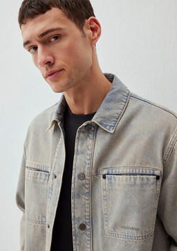 Bruce Mavi Edition Puslu Ac?k Mavi Jean Gomlek  фото 7