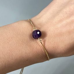 Браслет регулируемый с Аметистом от 16 см