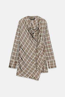 ZW COLLECTION LIMITED EDITION DRAPED CHECK SHIRT