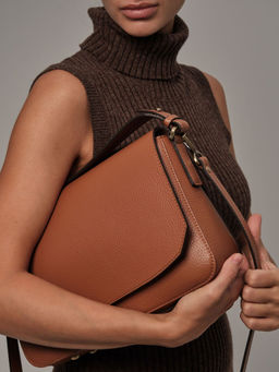 Сумка кожаная Deboro 30512 коричневый камень