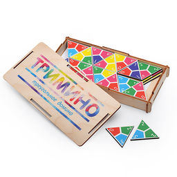 Игра Тримино цветное в деревянной коробке