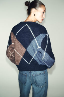 ARGYLE KNIT JUMPER - Zara фото 6