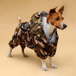 Комбинезон для собак, демисезонный с подкладом, размер S (ДС 25, Ог 37см), камуфляжный - Simaland фото 15