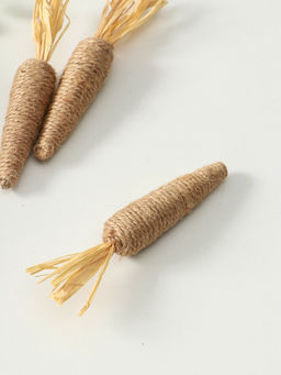 Цена за 2 шт. Набор фигурок пасхальных Морковка из джута, 3 шт., 2.2?2.2?14 см