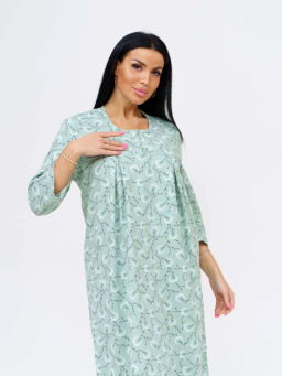 Ночная сорочка женская, цвет зеленый белый