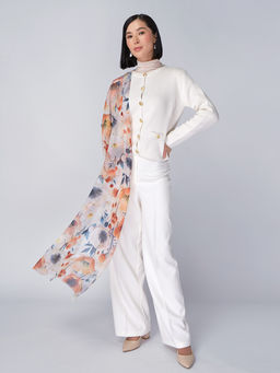 Большой, мягкий, тонкий и очень нежный двусторонний палантин с рисунком - Tantino фото 3