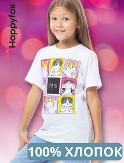 Детская хлопковая футболка Happy Fox  фото 8