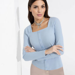 Блуза, Аппетитные формы (небесный свет, с поясом)