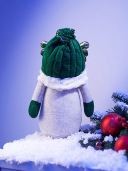 Фигура текстиль «Гном лосяш в зелёном» 33×12×18 см, 1 LED, от батареек AG13×3, свечение тёплое белое