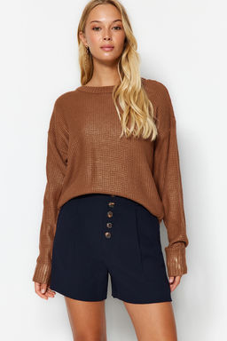 Kahverengi Varak Bask?l? Triko Kazak TWOAW24KZ00969