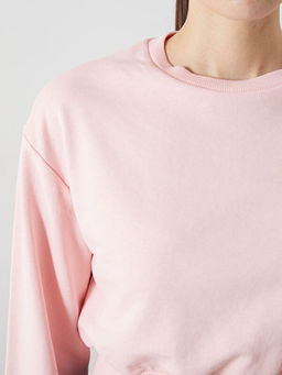 Bisiklet Yaka Crop Kad?n Sweatshirt