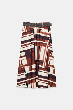 FALDA ESTAMPADA CINTUR?N / Multicolor - Zara фото 6