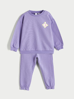 Bisiklet Yaka Bask?l? K?z Bebek Pijama Tak?m?
