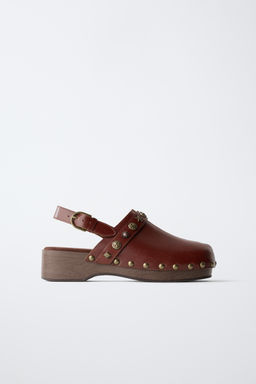 ZUECO TACHAS PIEL / Marr?n