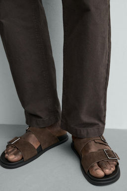 SANDALIA PIEL DOBLE TIRA / Marr?n - Zara фото 3