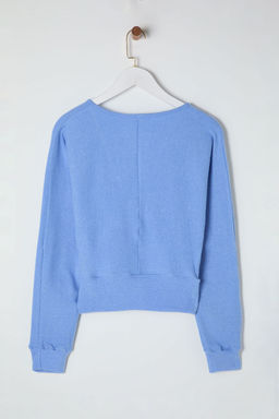Trendyolmilla Vizon Regular/Normal Kal?p Oturan Fitilli Esnek Orme Bluz TWOAW25BZ00101