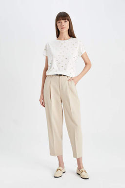 Футболка с круглым вырезом и короткими рукавами - Defacto фото 2