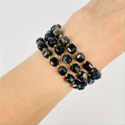 Бусины для украшений из золотистого Обсидиана 37 см