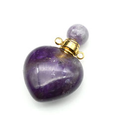 Парфюмерный флакон-кулон из аметиста 22*12*34мм