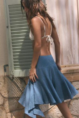 FALDA ASIM?TRICA BORDADOS / Azul - Zara фото 3