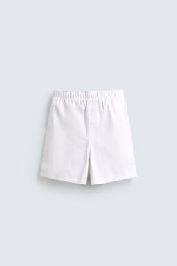 BERMUDA RELAXED FIT ESTRUCTURA / Blanco