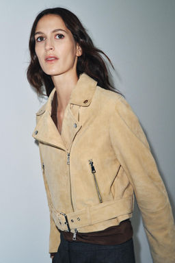 ZW COLLECTION LIMITED EDITION SUEDE LEATHER JACKET - Zara фото 2