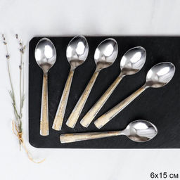 Ложка чайная 6 штук Золото Орфей / MJSP04-1 /уп 100/ золото 5