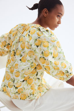Blusa de popelina con mangas globo - H&m фото 8