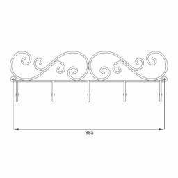 Вешалка настенная металл. "Кружева 5" 40см (5 рожков, медный антик/коричневый)