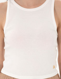 Beyaz Extra Slim Fit Crop Ti__rt