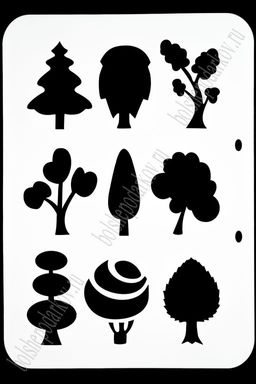 Трафарет "Деревья" ДТ-рс-03 (22*31 см)