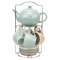 Ф11-001К/13 Чайный набор 13 пр. на мет подставке (6)