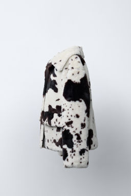 FAUX FUR COW PRINT JACKET - Zara фото 3