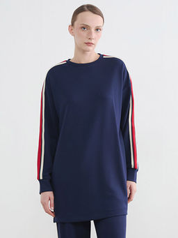 Bisiklet Yaka Oversize Kad?n Sweatshirt Tunik