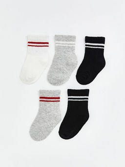 ?izgili Erkek Bebek Soket ?orap 5li