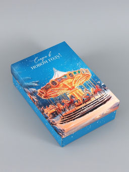 Коробка сборная с крышкой «Карусель», 30 х 20 х 9 см