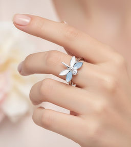 Кольцо из серебра эмаль, Тдк4г
