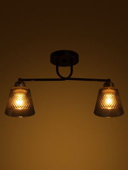 Люстра 12197/2, 2хE27, 40 Вт, чёрный/серый