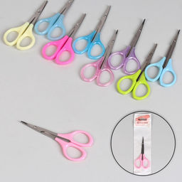 Цена за 22 шт. Ножницы маникюрные, загнутые, 9 см, МИКС