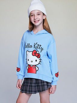 Kap??onlu Hello Kitty Bask?l? K?z ?ocuk Sweatshirt