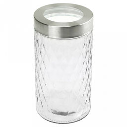 Банка стеклянная с винтовой крышкой "Новгород" 1,75л, д11см h21,7см, комбинированная крышка, д/горла - 9,5см, д/основания - 10,5см (Китай)