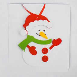 Ёлочная игрушка из фетра Весёлый снеговик, своими руками