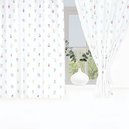 Шторы для кухни Этель «Цветочек», 150×150 см - 2 шт., саржа 190 г/м², 100% хлопок