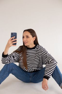 Свитшот полоска с черным, тельняшка, футер 2хнитка петля, пенье